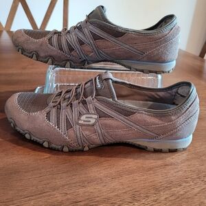 Skechers Women's Size 10 Bikers Walking Slip On Sneakers Shoes Gray